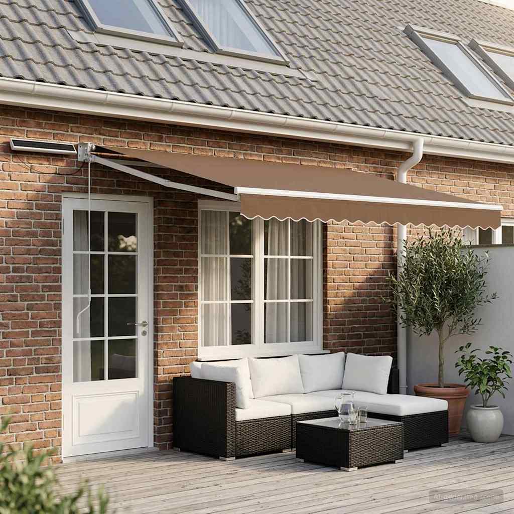 Elektrisk Utrækkelig Markise Gråbrun 4 x 2 m
