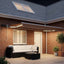 Manuel markise-ramme med LED-lys Sandfarvet 4 × 3,5 m