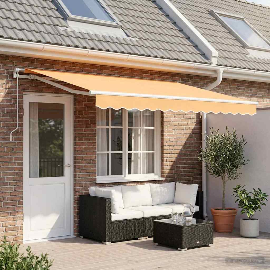Udtrækkelig markise Sandfarvet 600 cm Polyester og Aluminium