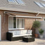 Udtrækkelig markise Gråbrun 300 x 250 cm Stof og Metal