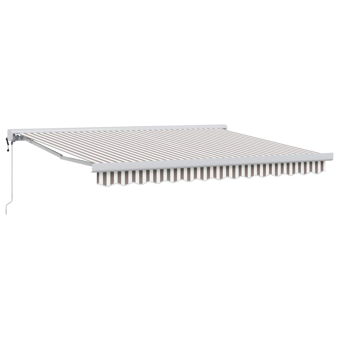 Udtrækkelig markise Lys Grå og Hvid 350 x 250 cm Stof og Metal