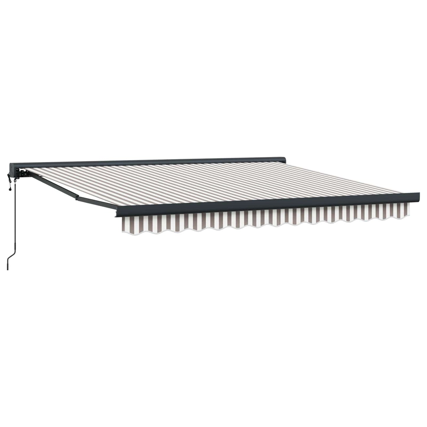 Udtrækkelig markise Lys Grå og Hvid 400 × 300 cm Stof og Metal