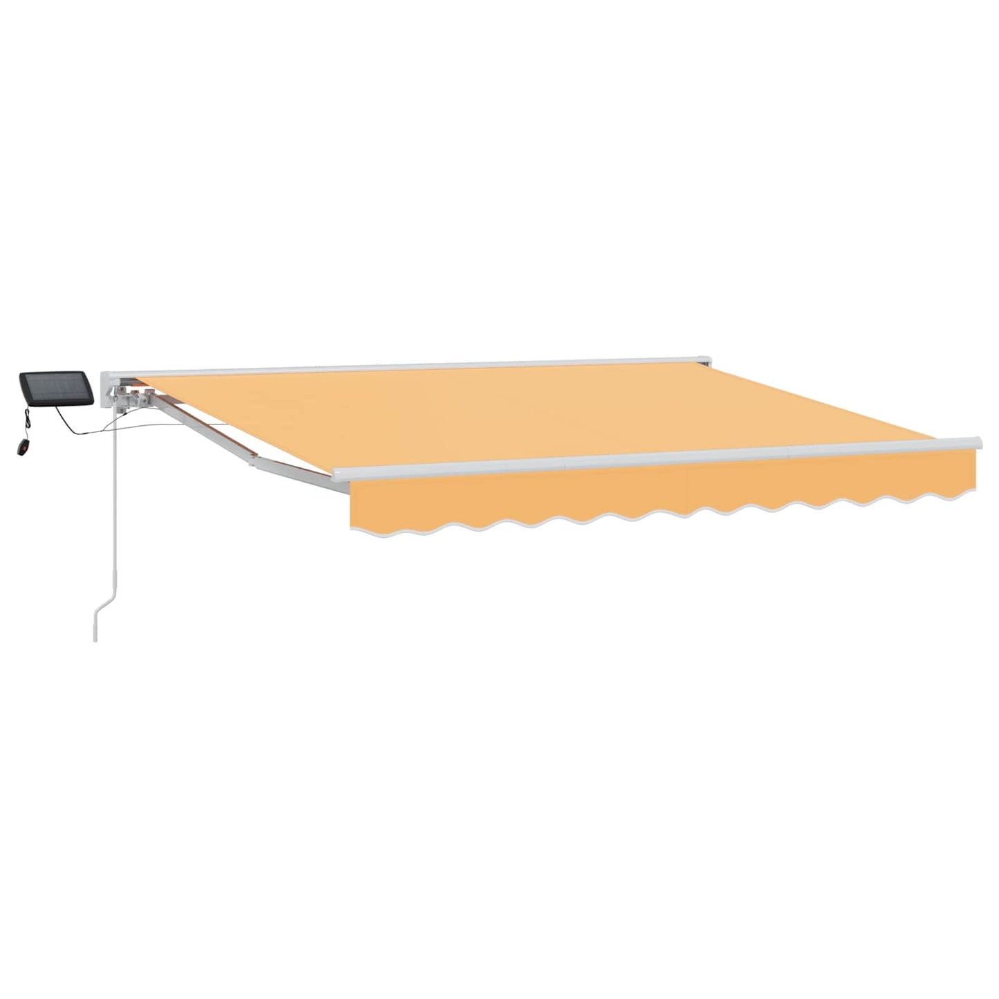 Manuel markise-ramme med LED-lys Sandfarvet 4 × 3,5 m