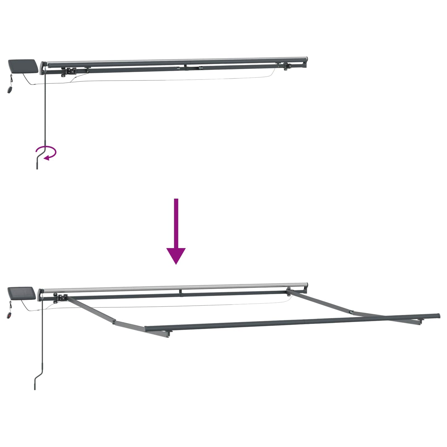 Udtrækkelig markise Lys Grå og Hvid 450 × 300 cm