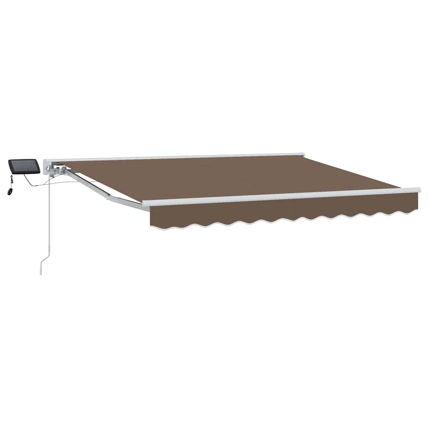 Manuel markise-ramme med LED-lys Gråbrun 4,5 × 3 m