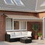 Udtrækkelig markise Gråbrun 450 × 350 cm Stof og aluminium