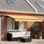 Udtrækkelig markise Sandfarvet 450 × 350 cm Stof og aluminium