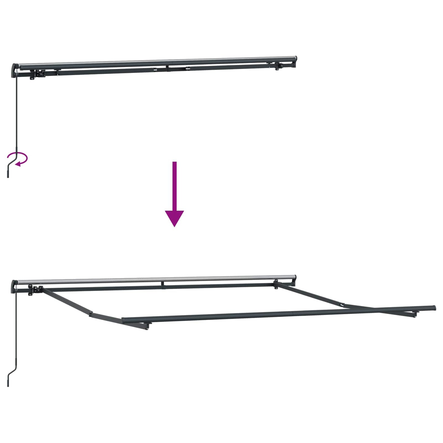 Udtrækkelig markise Lys Grå og Hvid 500 × 350 cm