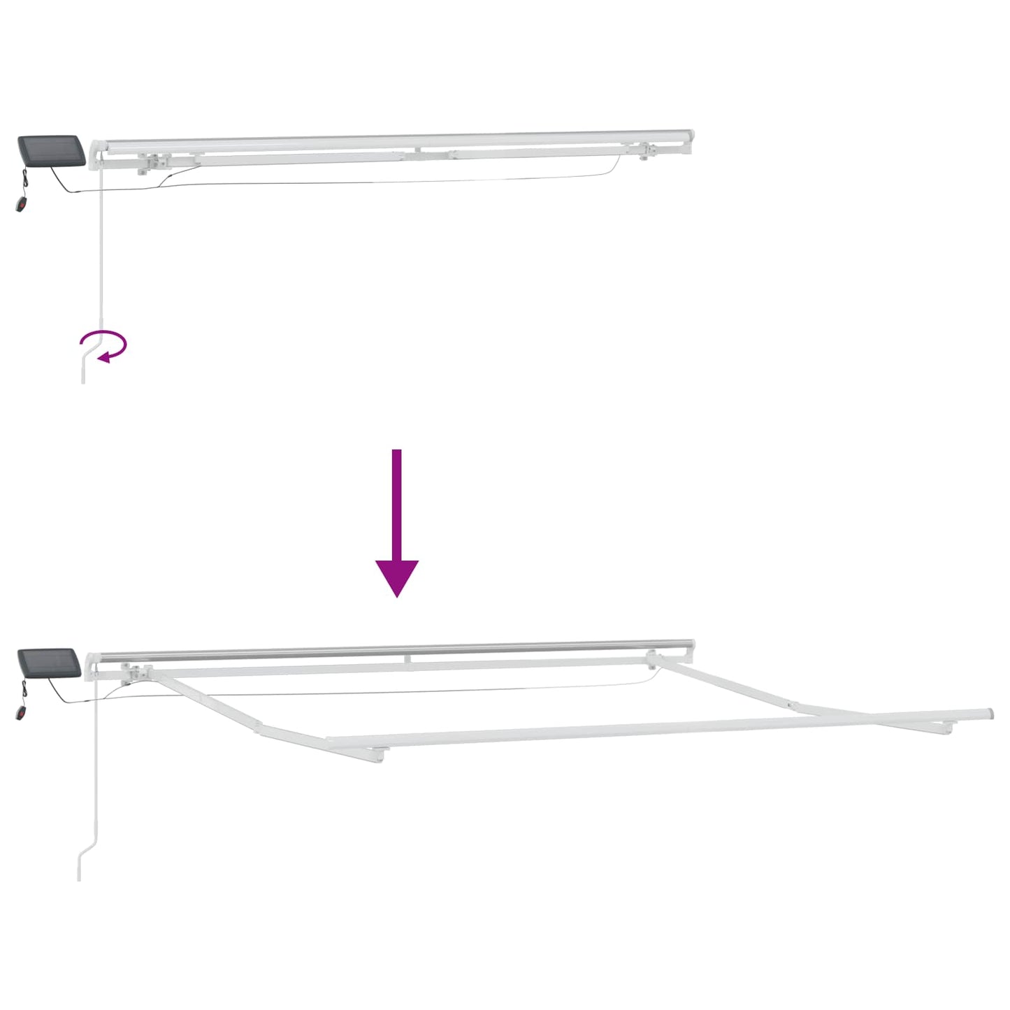 Udtrækkelig markise Gråbrun 600 × 350 cm Stof og aluminium