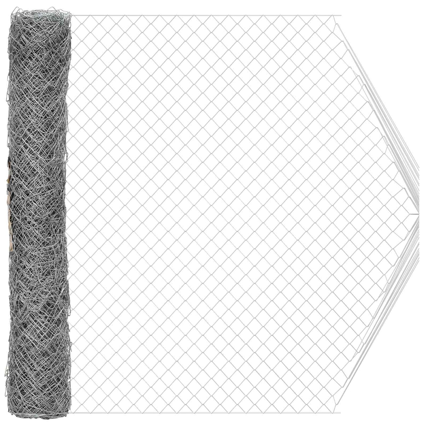 Kædelink indhegning Galvaniseret 2 x 20 m Glas