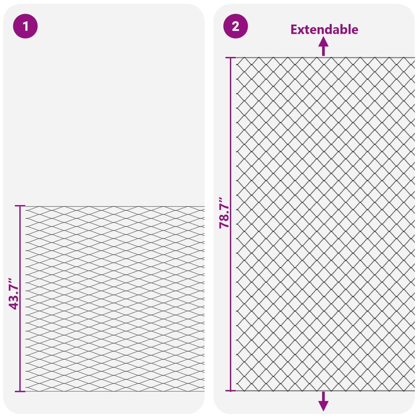 Kædelink indhegning Galvaniseret 2 x 20 m Glas