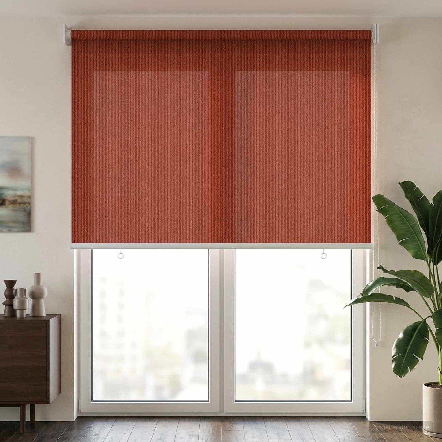 Udendørs rulleskærm 90% UV blok Terracotta 80 x 230 cm HDPE