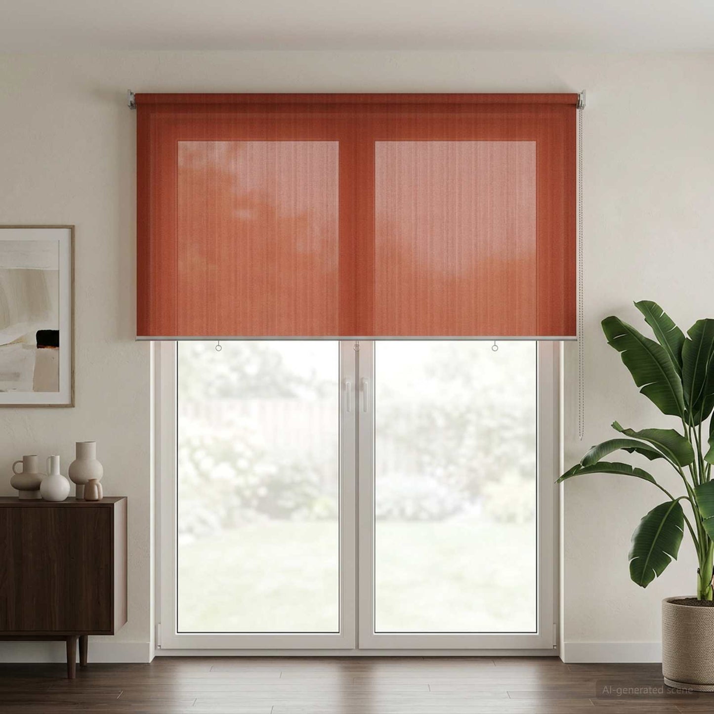 Udendørs rulleskærm 90% UV blok Terracotta 240 x 230 cm HDPE