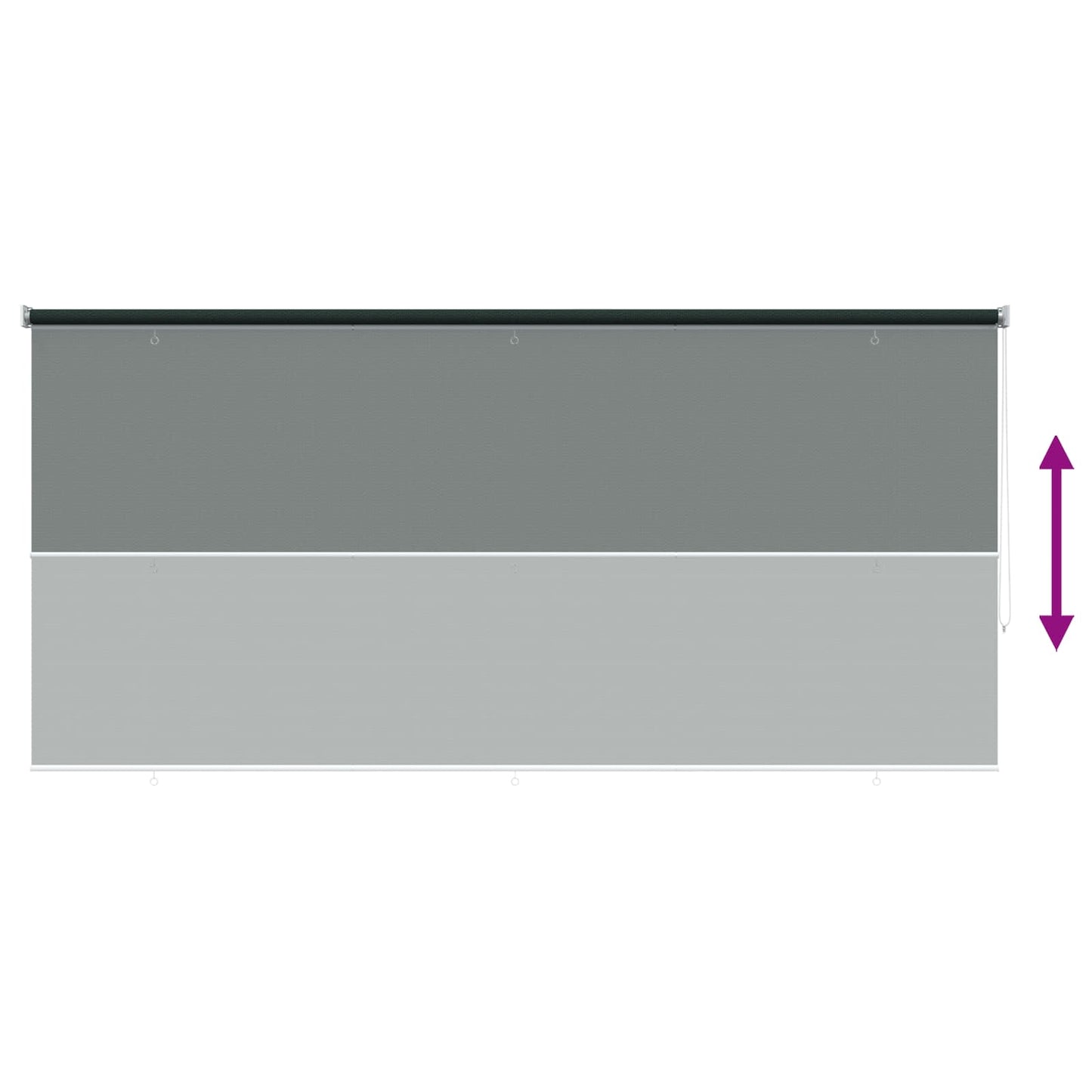 Udendørs rulleskærm 90% UV blok Mørkegrøn 300 x 140 cm HDPE