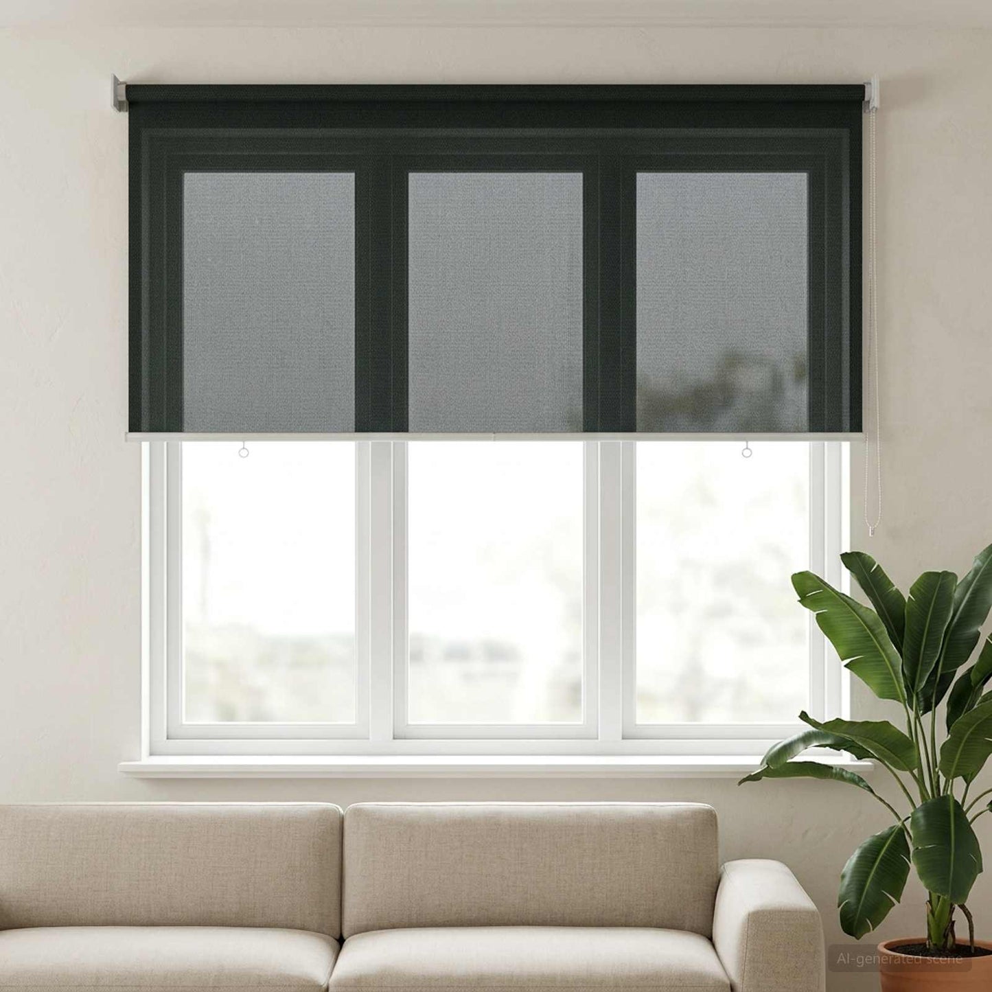 Udendørs rulleskærm 90% UV blok Mørkegrøn 350 x 140 cm HDPE
