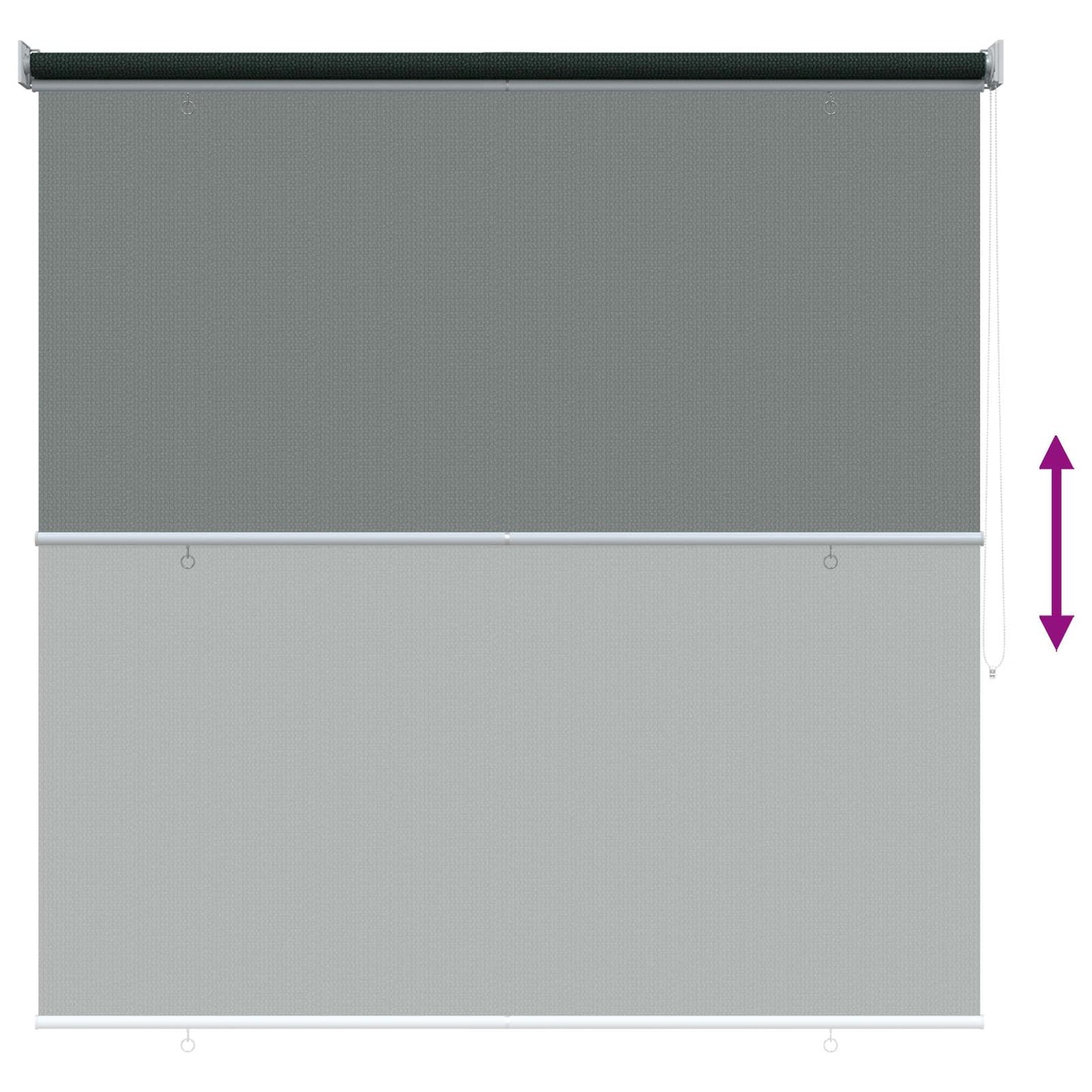 Udendørs rulleskærm 90% UV blok Mørkegrøn 160 x 230 cm HDPE