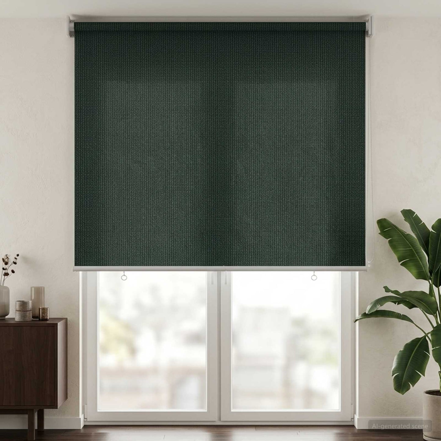 Udendørs rulleskærm 90% UV blok Mørkegrøn 350 x 230 cm HDPE