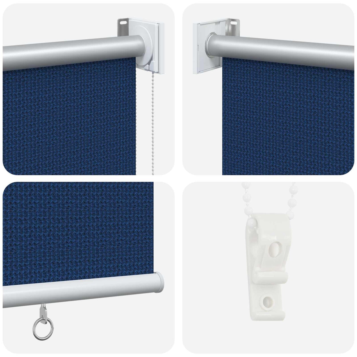 Udendørs rulleskærm 90% UV blok Blå 140 x 140 cm HDPE