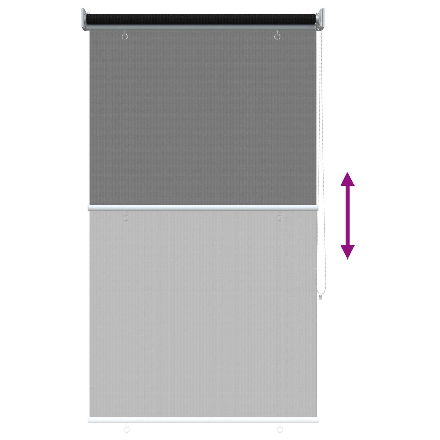 Udendørs rulleskærm 90% UV blok Sort 80 x 140 cm HDPE