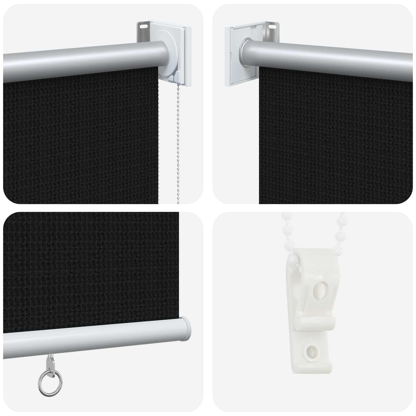 Udendørs rulleskærm 90% UV blok Sort 80 x 230 cm HDPE