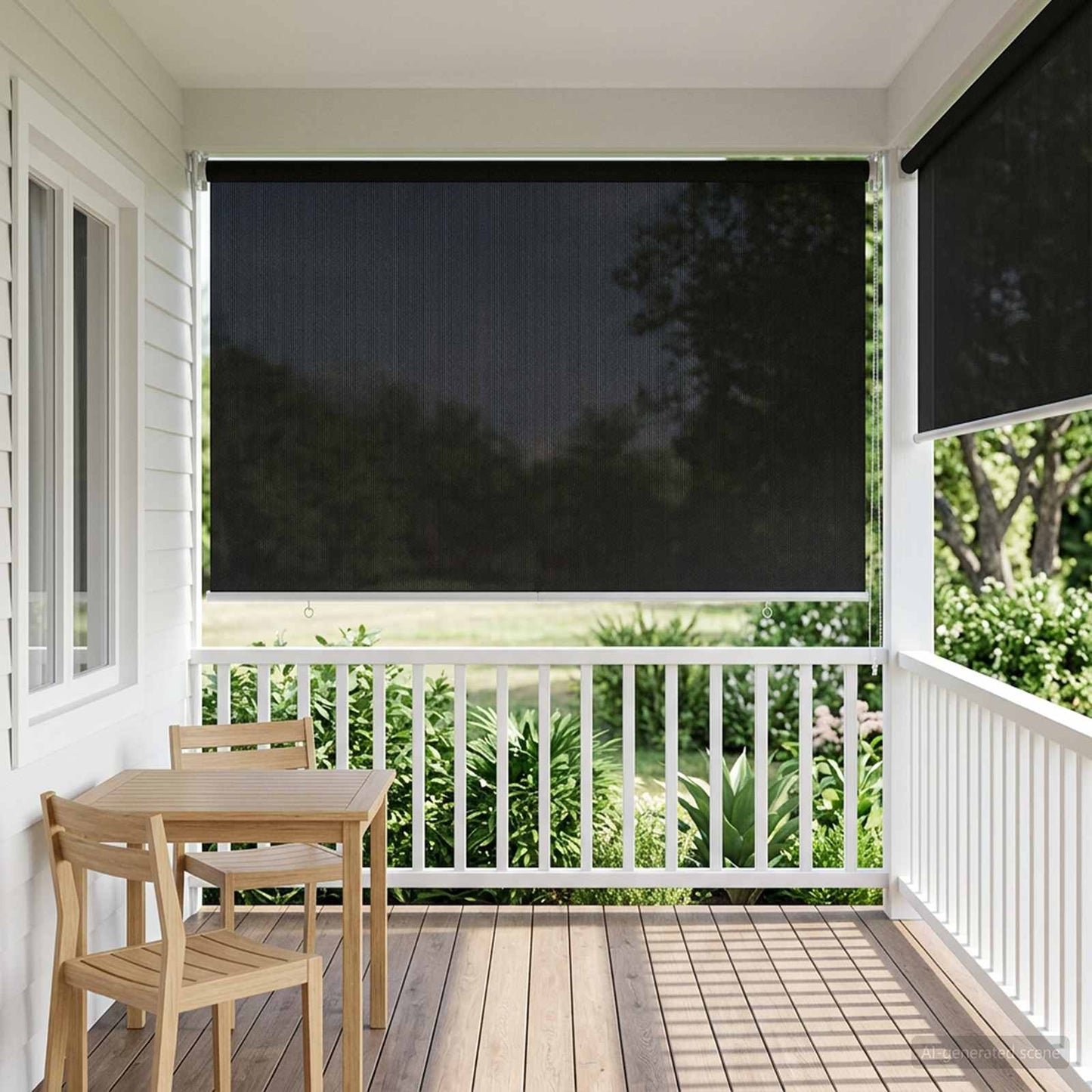 Udendørs rulleskærm 90% UV blok Sort 80 x 230 cm HDPE