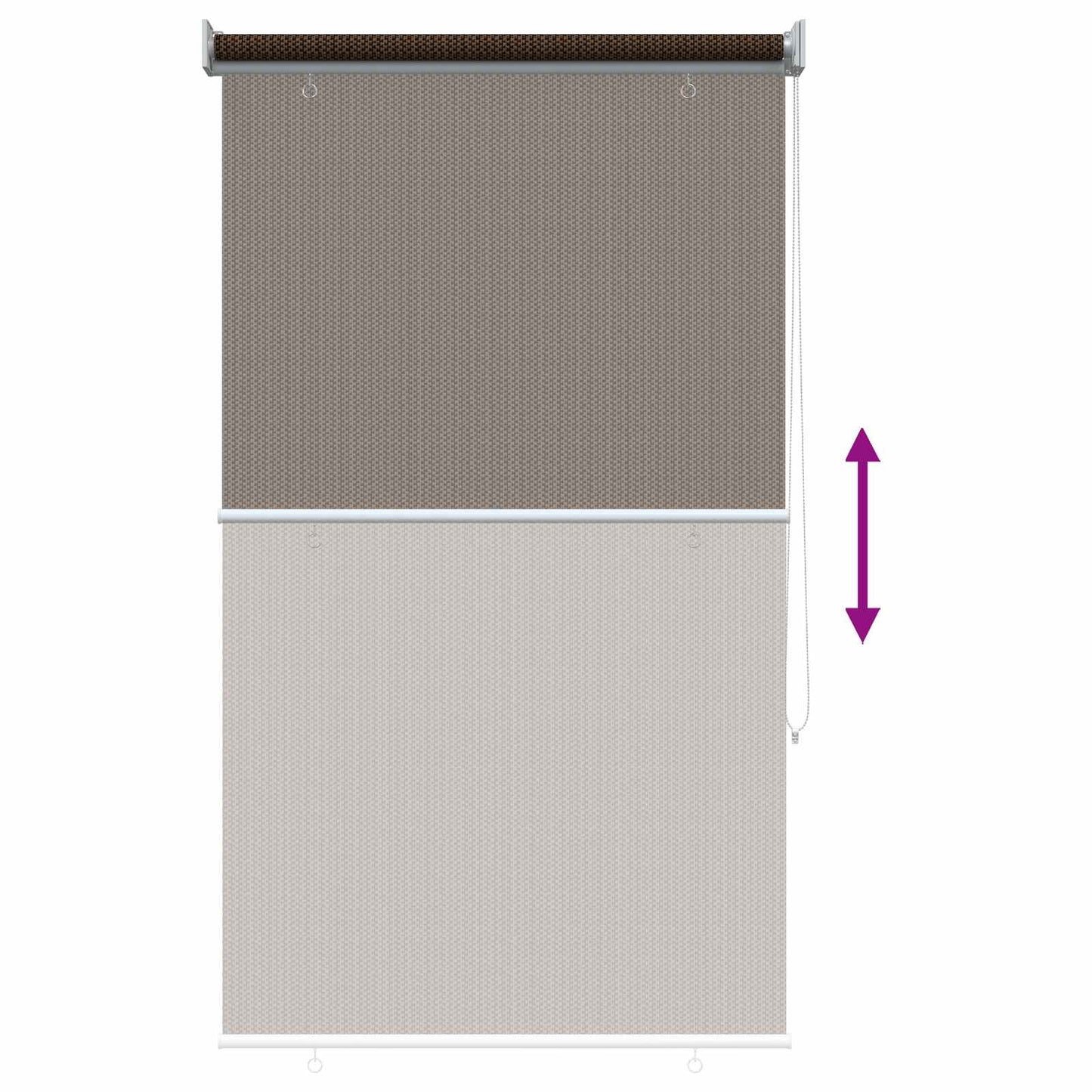 Udendørs rulleskærm 90% UV blok Brun 60 x 140 cm HDPE