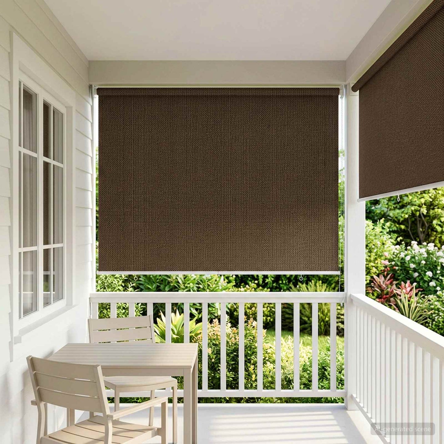 Udendørs rulleskærm 90% UV blok Brun 120 x 230 cm HDPE