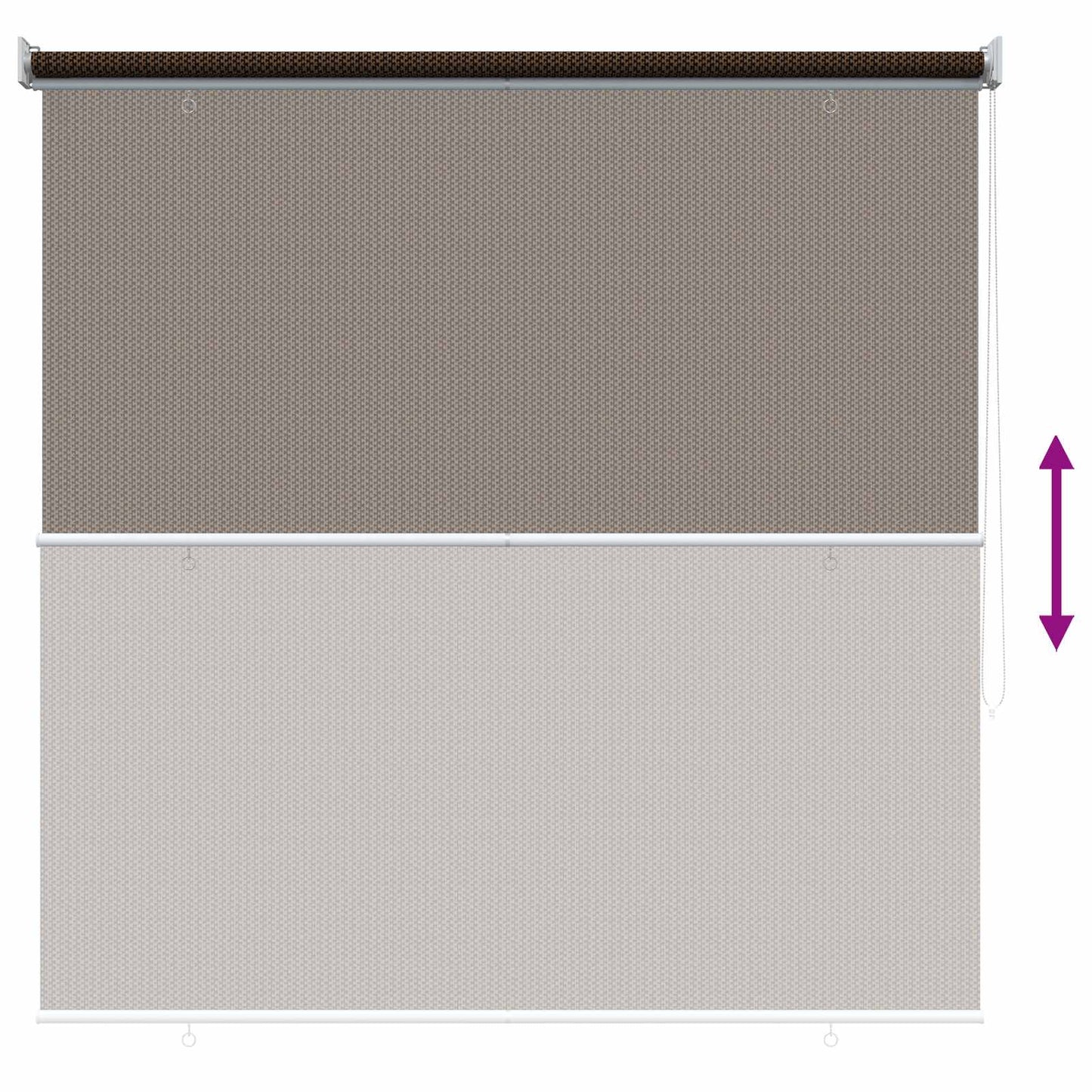 Udendørs rulleskærm 90% UV blok Brun 120 x 230 cm HDPE