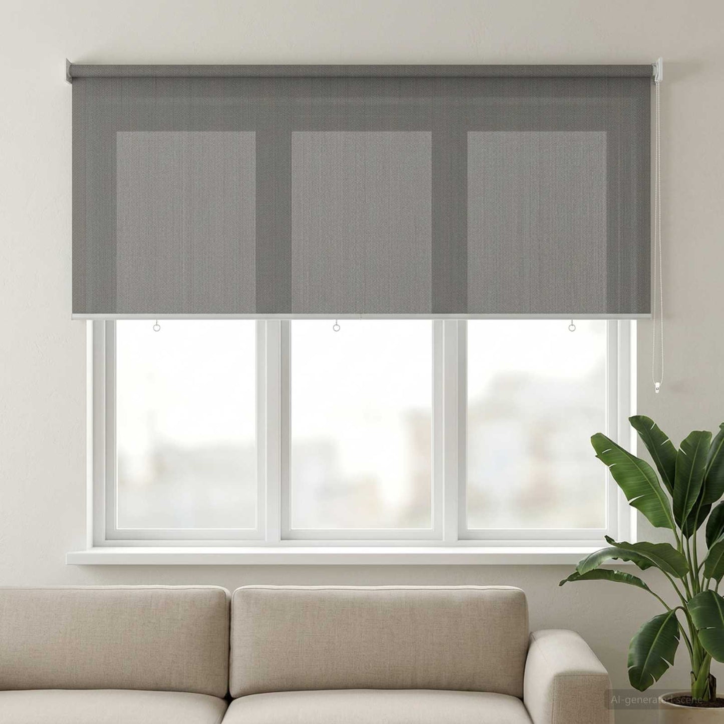 Udendørs rulleskærm 90% UV blok Lysegrå 180 x 140 cm HDPE