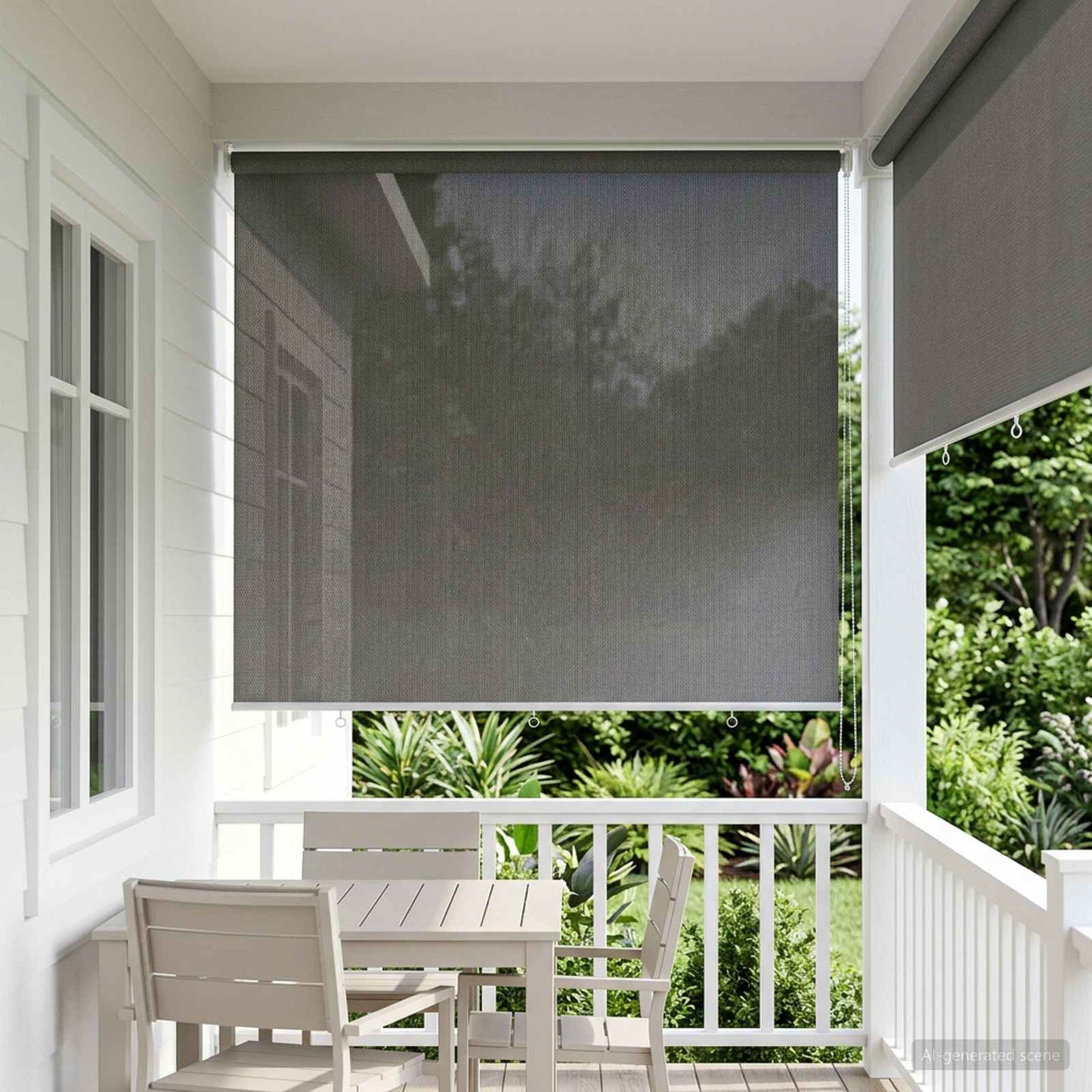 Udendørs rulleskærm 90% UV blok Lysegrå 220 x 140 cm HDPE