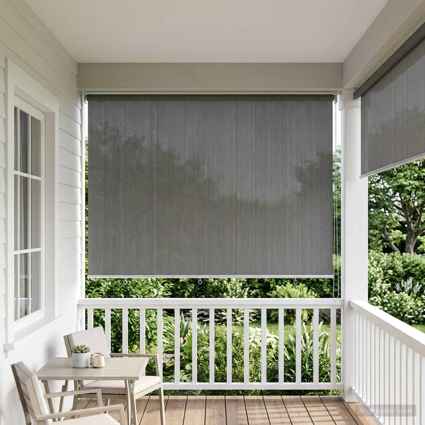 Udendørs rulleskærm 90% UV blok Lysegrå 180 x 230 cm HDPE