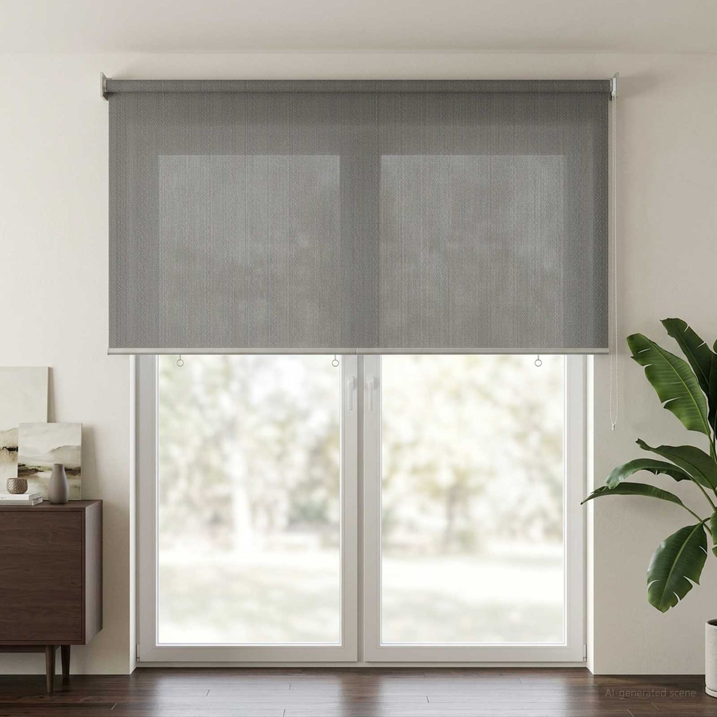 Udendørs rulleskærm 90% UV blok Lysegrå 220 x 230 cm HDPE