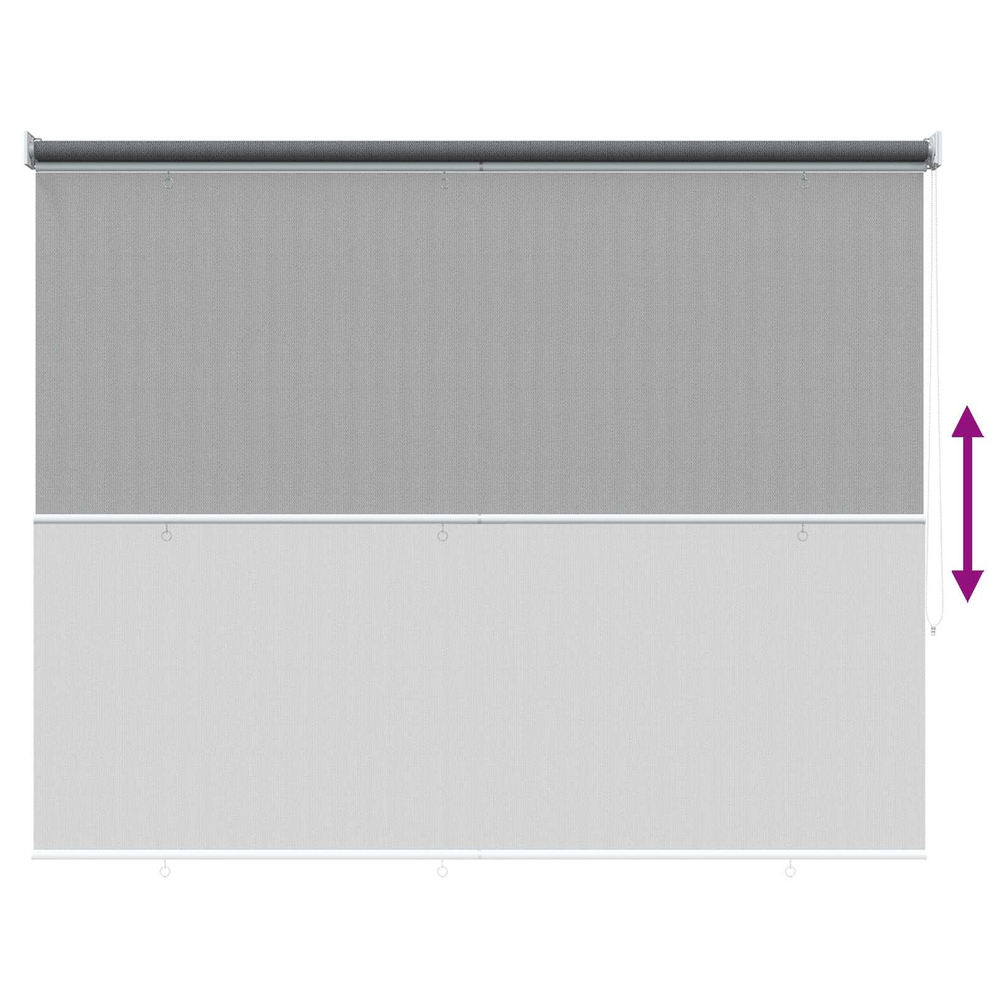 Udendørs rulleskærm 90% UV blok Lysegrå 220 x 230 cm HDPE