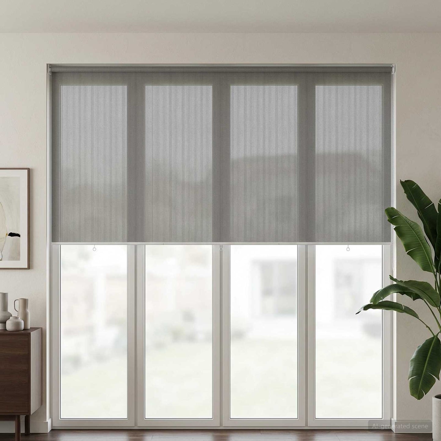 Udendørs rulleskærm 90% UV blok Lysegrå 350 x 230 cm HDPE