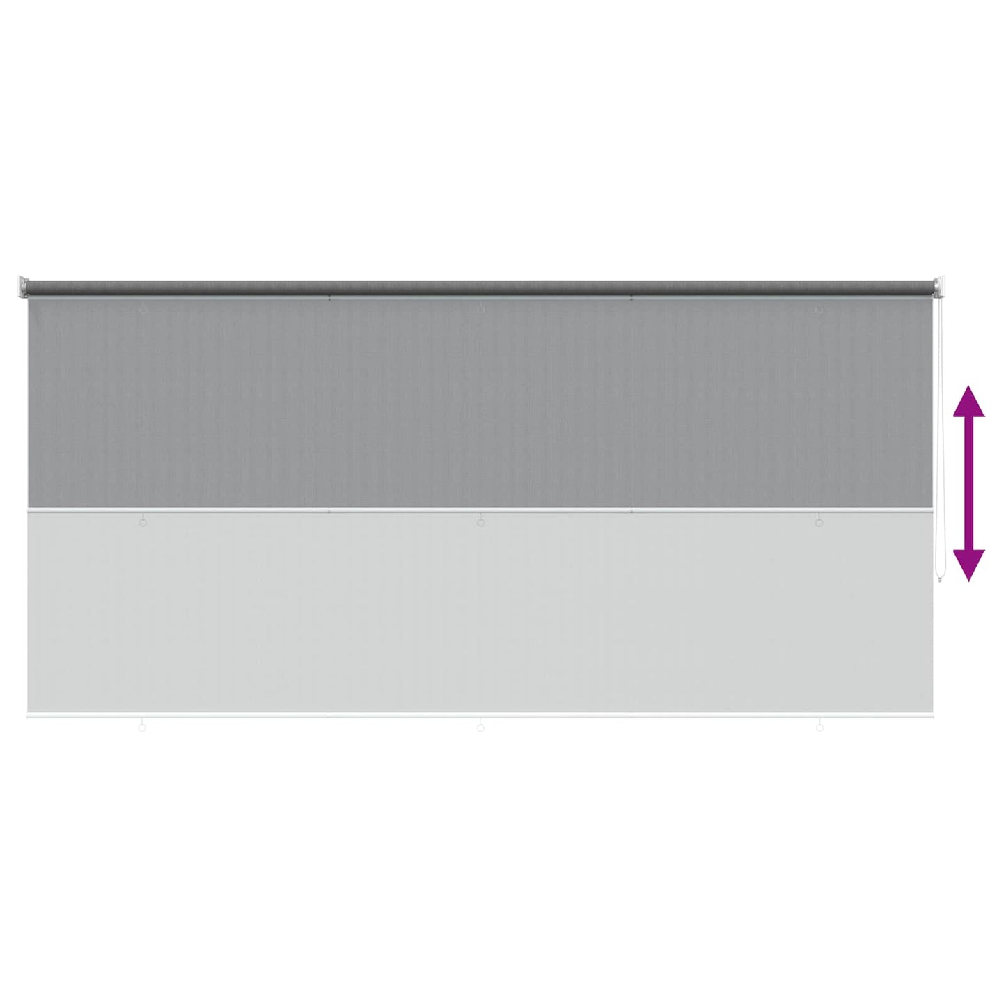 Udendørs rulleskærm 90% UV blok Lysegrå 350 x 230 cm HDPE