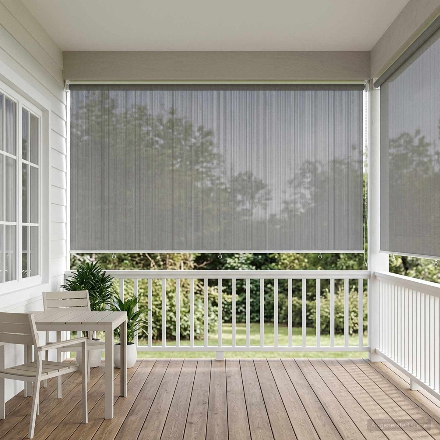Udendørs rulleskærm 90% UV blok Lysegrå 400 x 230 cm HDPE