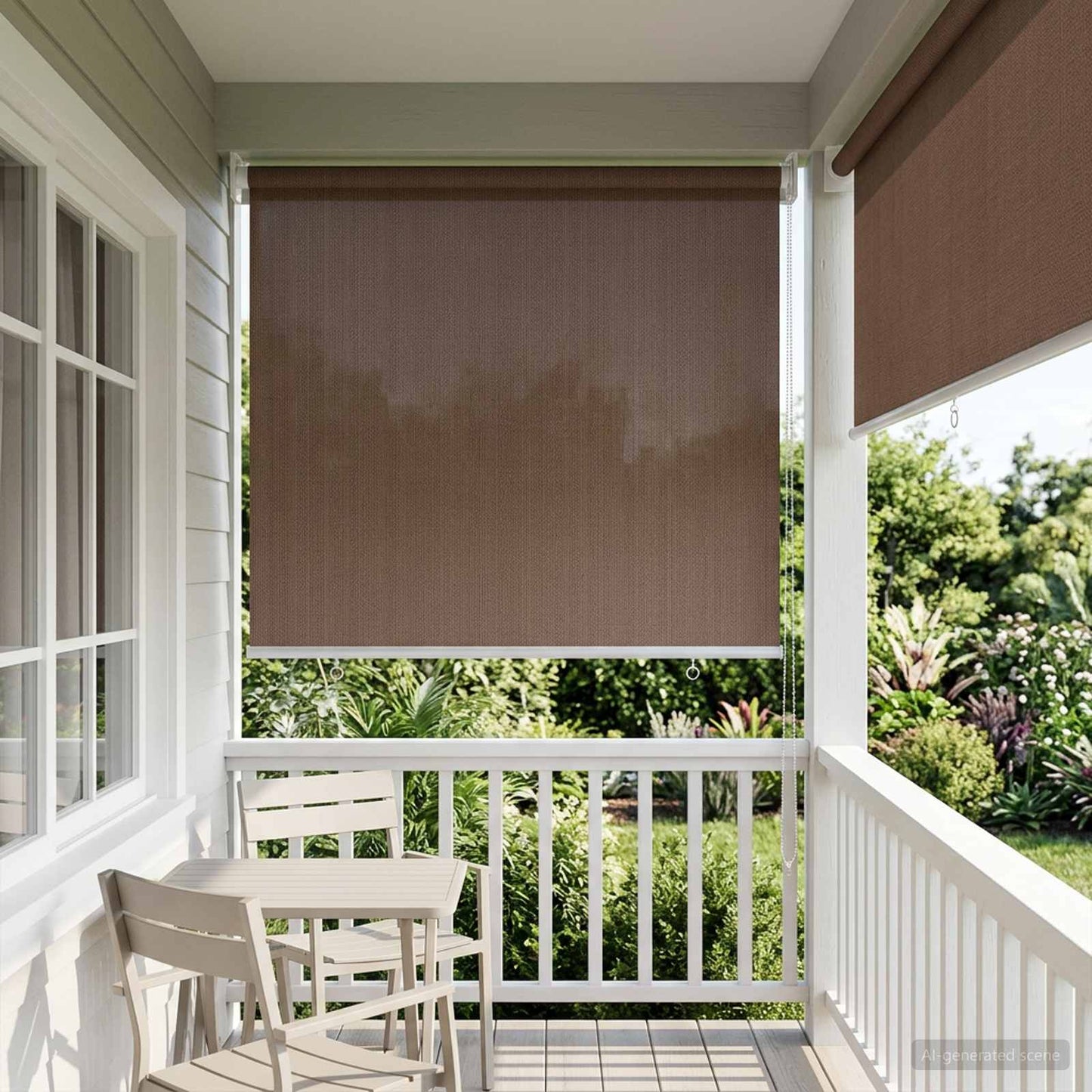 Udendørs rulleskærm 90% UV blok Gråbrun 80 x 140 cm HDPE