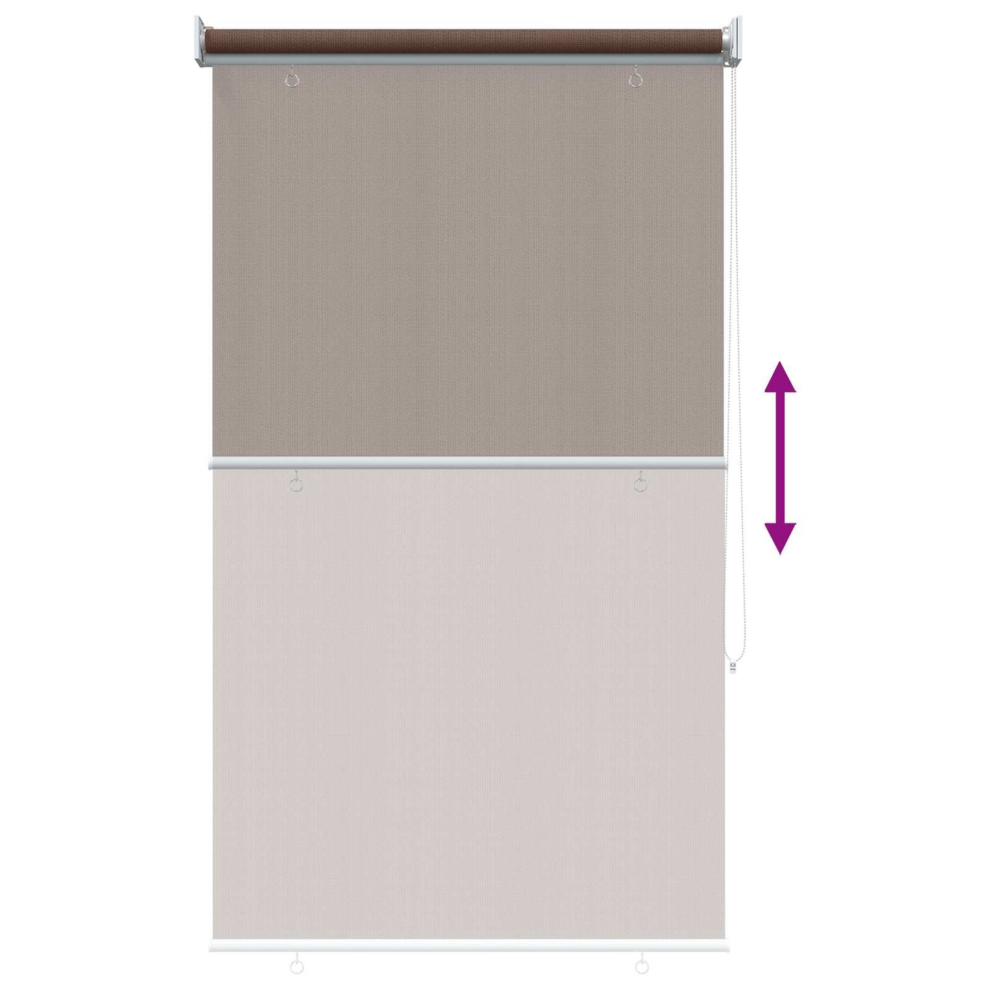 Udendørs rulleskærm 90% UV blok Gråbrun 80 x 140 cm HDPE