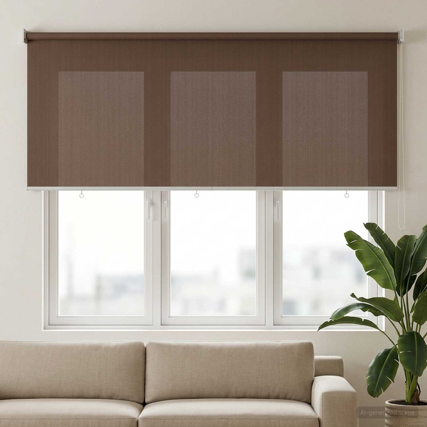 Udendørs rulleskærm 90% UV blok Gråbrun 120 x 140 cm HDPE