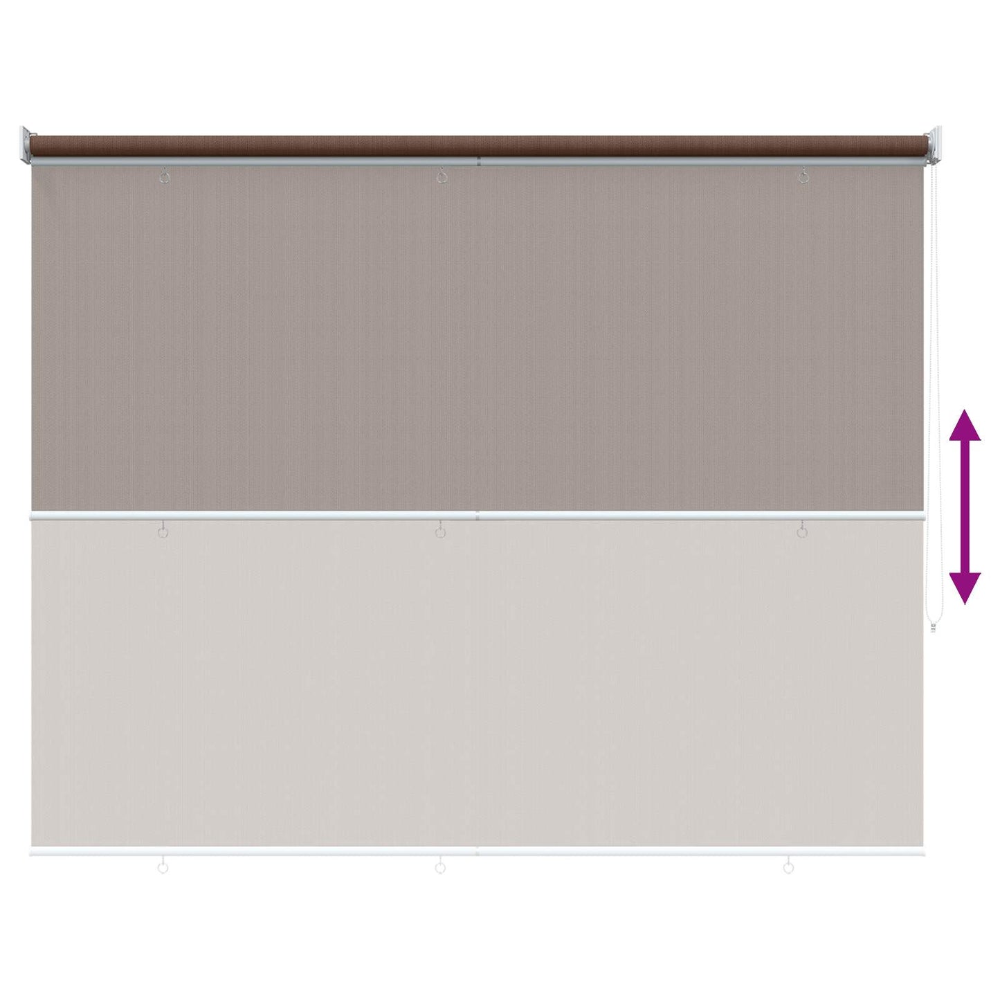 Udendørs rulleskærm 90% UV blok Gråbrun 180 x 140 cm HDPE