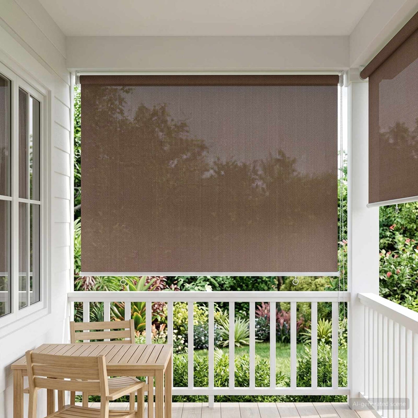 Udendørs rulleskærm 90% UV blok Gråbrun 60 x 230 cm HDPE