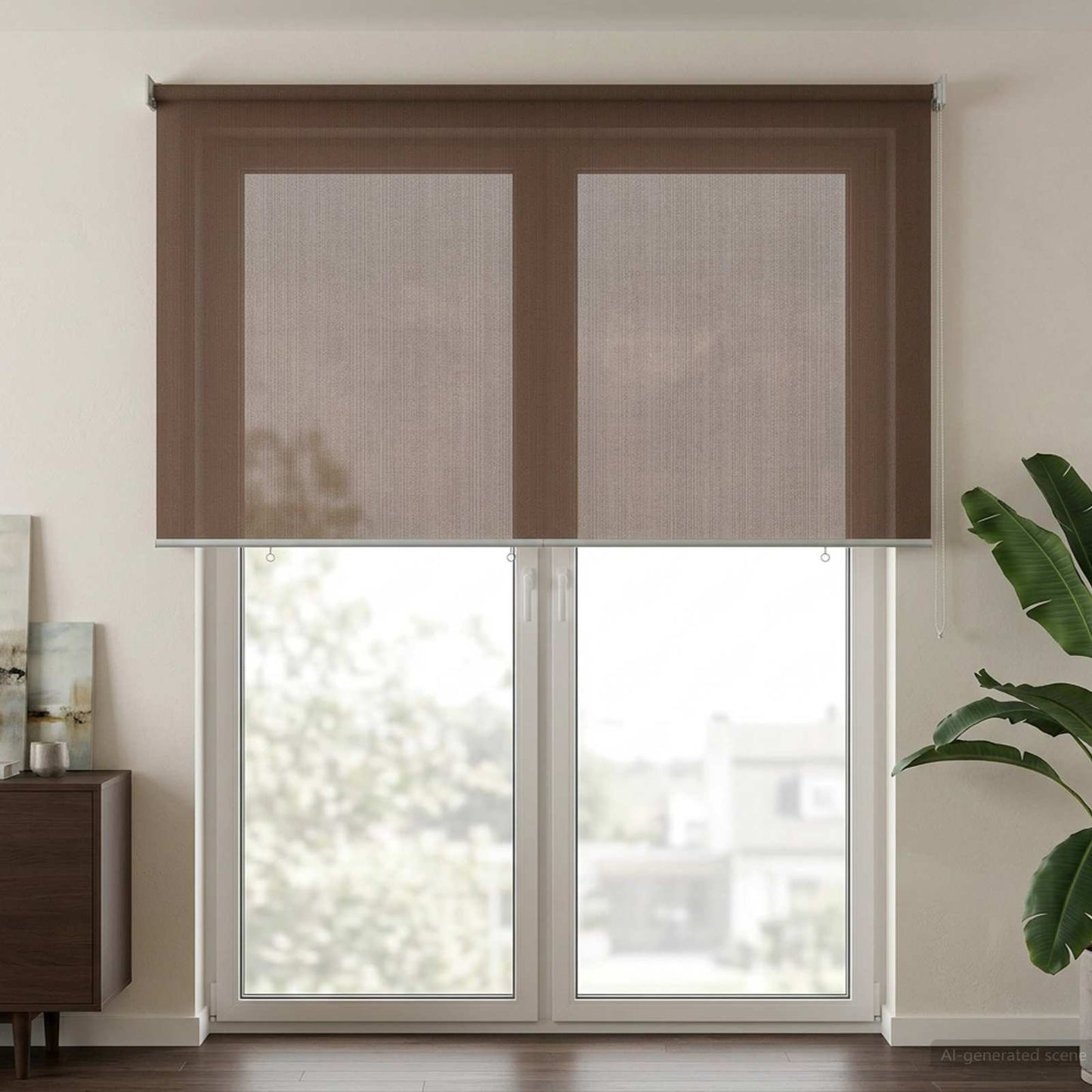 Udendørs rulleskærm 90% UV blok Gråbrun 180 x 230 cm HDPE