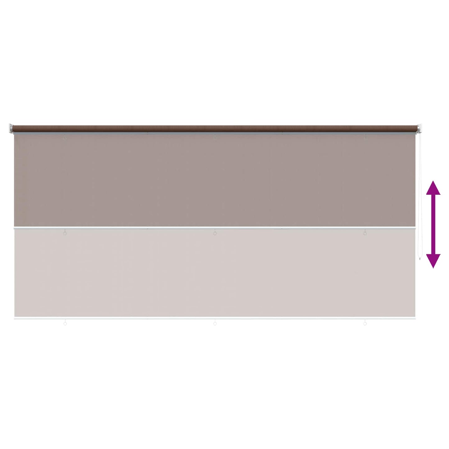 Udendørs rulleskærm 90% UV blok Gråbrun 350 x 230 cm HDPE