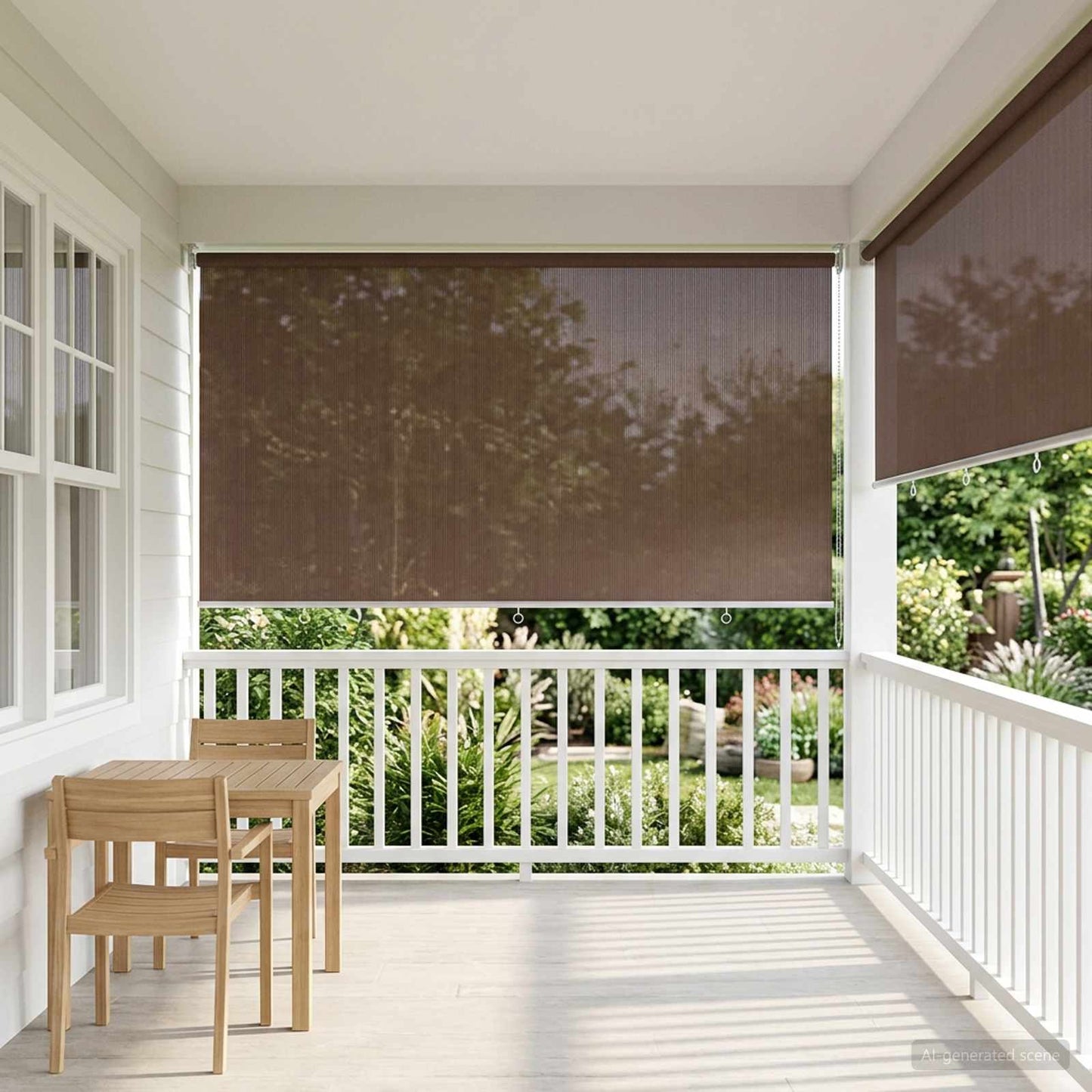 Udendørs rulleskærm 90% UV blok Gråbrun 400 x 230 cm HDPE