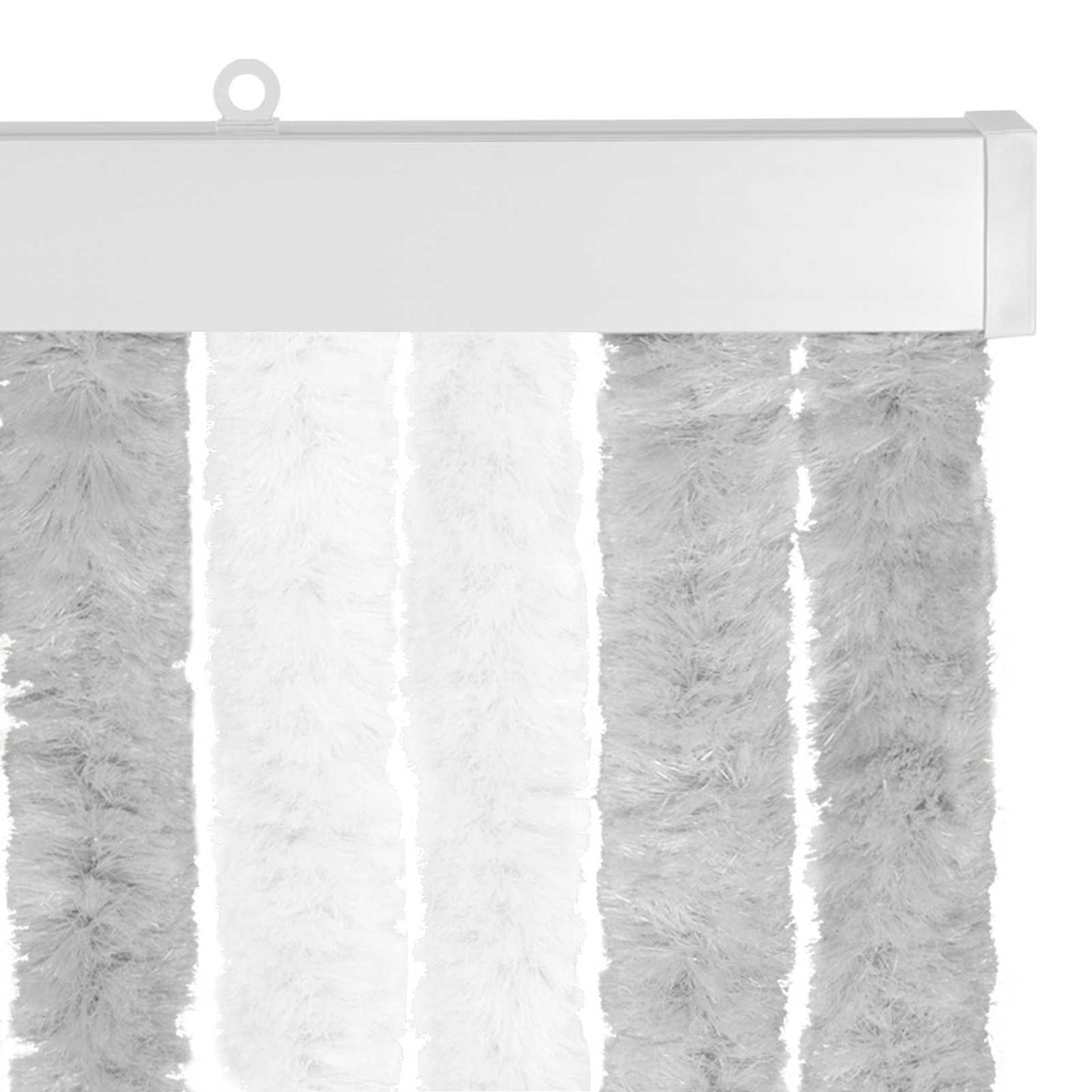 Insektgardin i chenille Lys Grå og Hvid 90 x 200 cm 100% PP