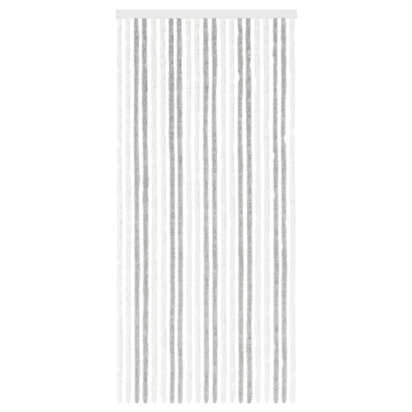 Insektgardin i chenille Lys Grå og Hvid 90 x 200 cm 100% PP