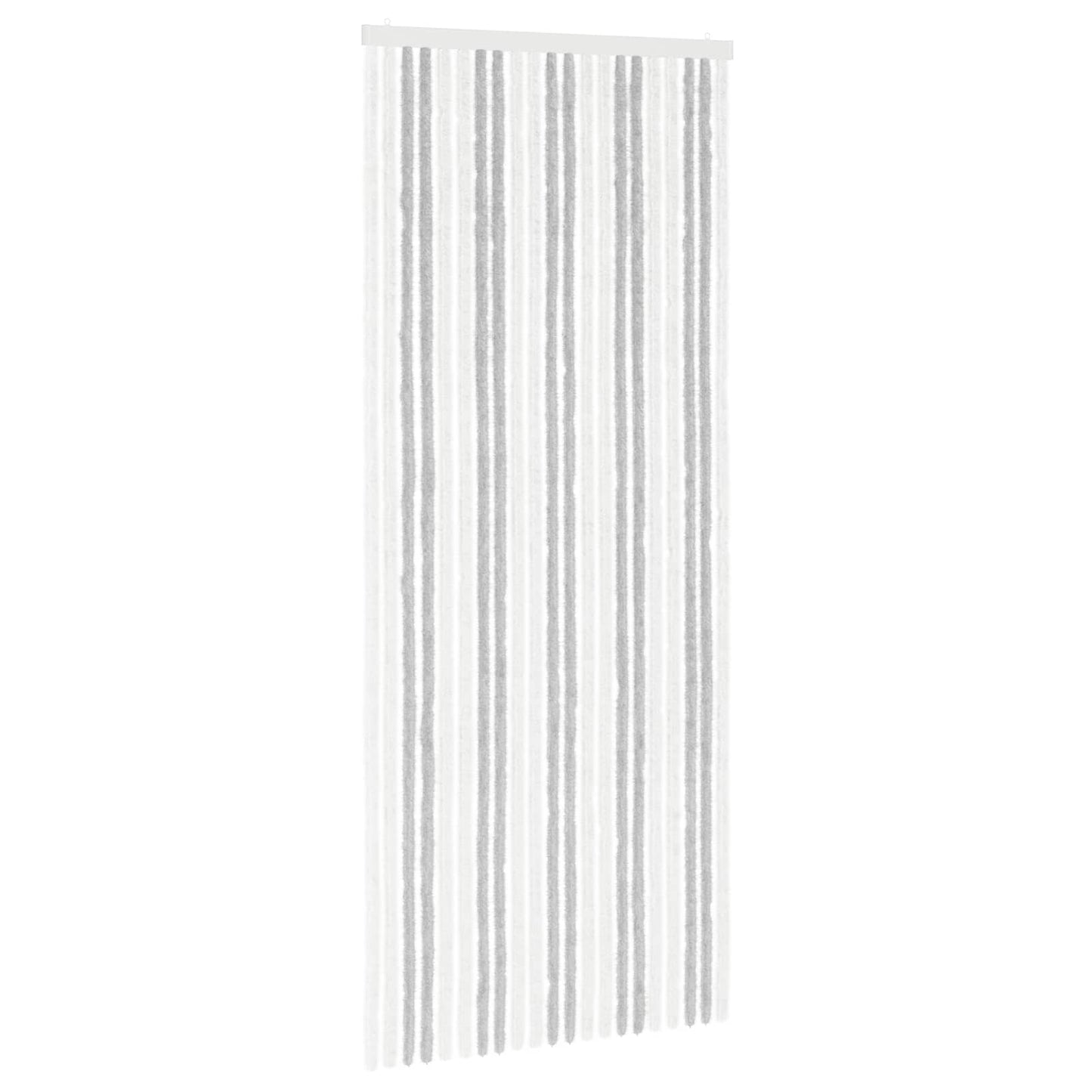 Insektgardin i chenille Lys Grå og Hvid 90 x 220 cm 100% PP