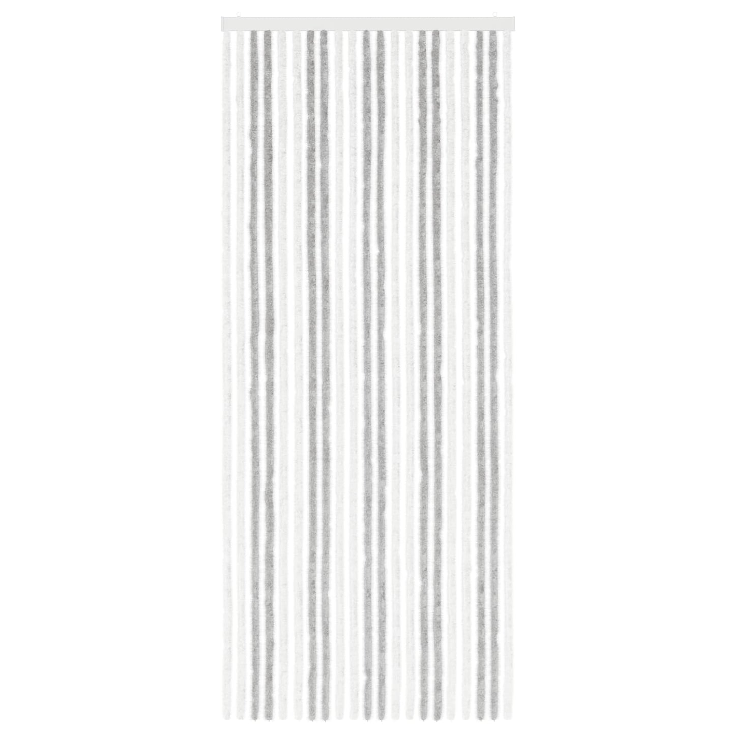 Insektgardin i chenille Lys Grå og Hvid 90 x 220 cm 100% PP