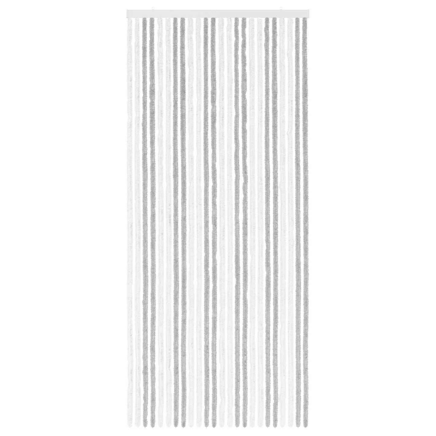 Insektgardin i chenille Lys Grå og Hvid 100 x 230 cm 100% PP
