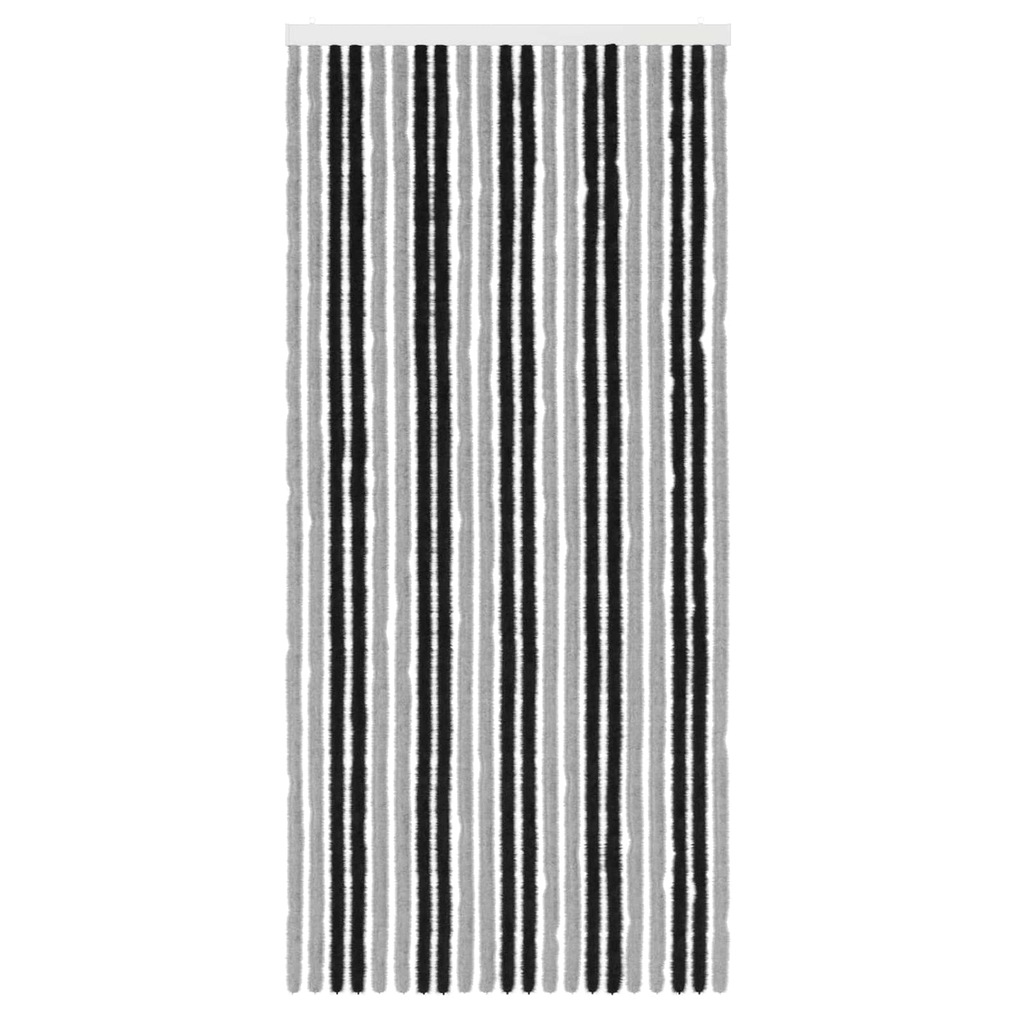 Insektgardin i chenille Grå og sort 90 x 200 cm 100% PP